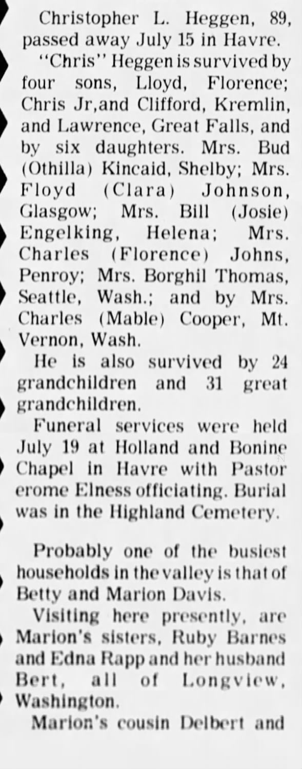 Obituary for Christopher L. Heggen (Aged 89)